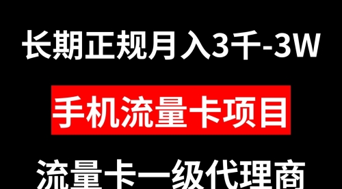 【副业项目8477期】手机流量卡代理月入3000-3W长期正规项目缩略图